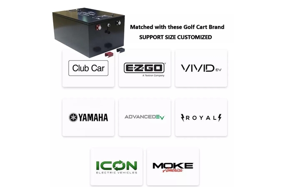 60ah 100ah 200ah Lifepo4 Golf Arabası Pil Paketi BMS ile 48V Derin Çevrim
