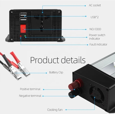 Araç Üstü Güneş Enerjisi İnvertörü 500W 12v - 220v Ev 5v 2.1a, Çift USB ile