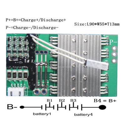 12v Lifepo4 Active Balance BMS Smart 4s 10A 20A çift katmanlı