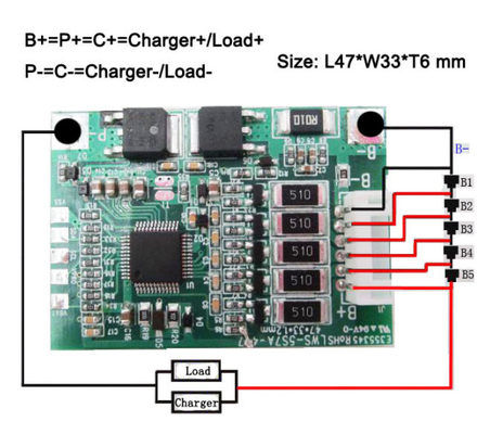 Ebike için Akıllı Uart Aktif Denge BMS 5S 7A 18.5V 72v 50ah