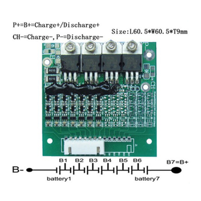 Lityum Pil Paketleri için Aktif Dengeleyici 7S 15A ile 1.0mm BMS