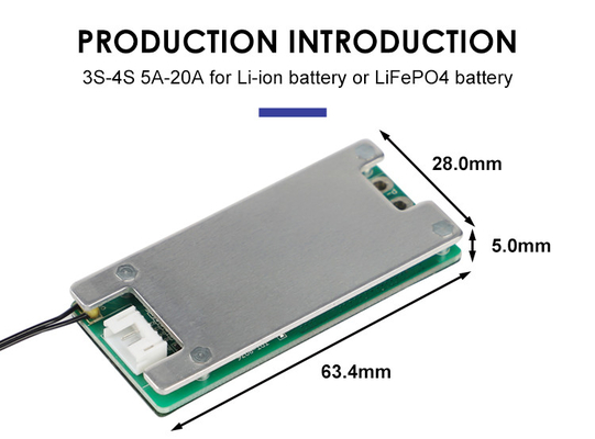10A 4S Akıllı BMS, Dengeleyicili 12v pil koruma levhası 2mm Kalınlık