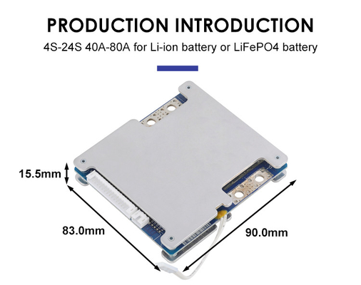 LiFepo4 BMS PCM Pil Koruma Levhası Akıllı 19s 60V 40A Dengeli