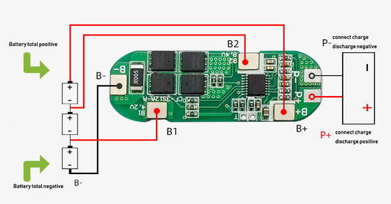3S 6A 10A Li Ion 18650 BMS Pcm Pil Koruma Levhası 11.1V 12V 12.6V