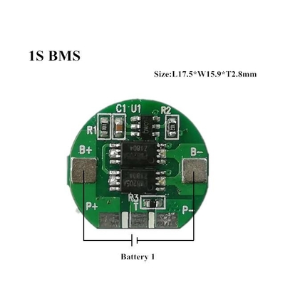 18650 Pil için 3.7V BMS, 1S 5A Lityum Pil Koruma Levhası