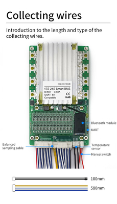 Akıllı Pil Koruma Kartı, BMS dengeleyicili 17S-24S 80A BT UART 60V 72V ile